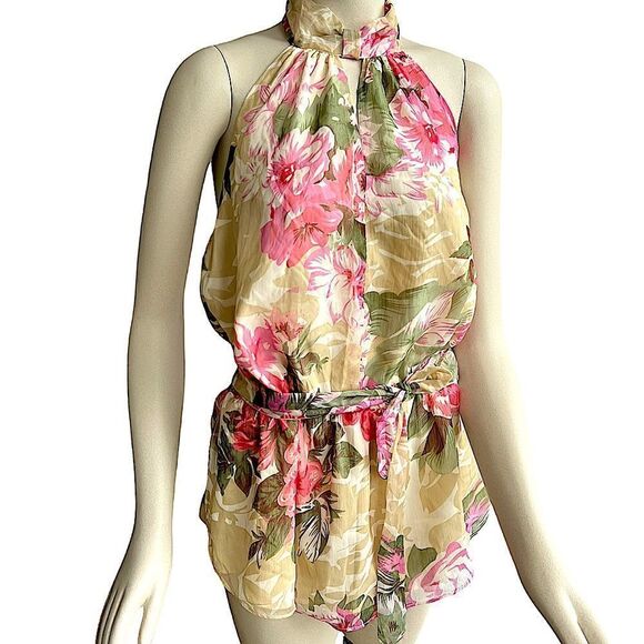 Walter Baker Jannet Sheet Floral Print Halter Top - Picture 6 of 15